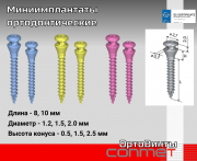 Миниимплантаты Ортодонтические - размерный ряд. Москва